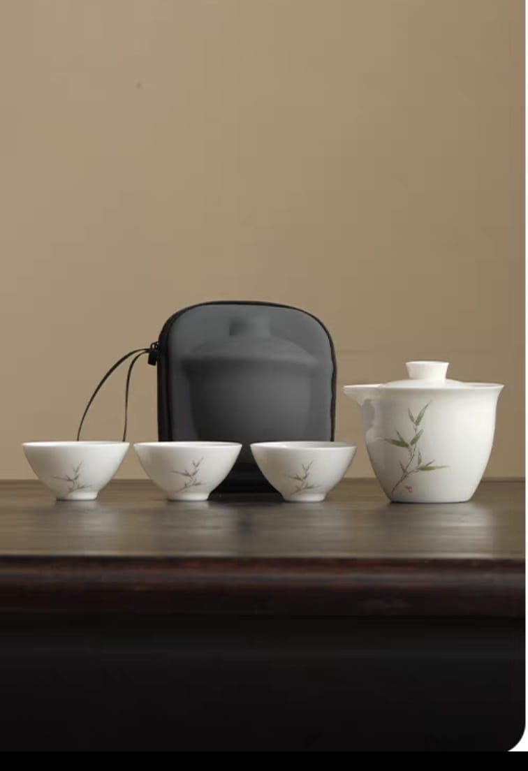 Bamboo travel tea set for Chinese tea brewing 2